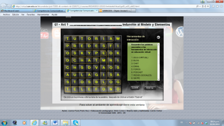 Unidad 2 Crucigrama Ambiente virtual 